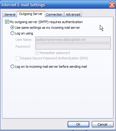 outgoing server settings